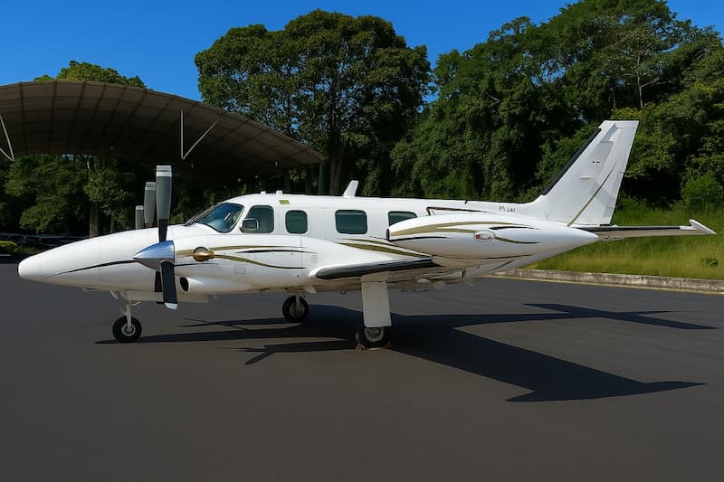 Aeronave de pequeno porte da Aero Norte configurada para serviço de UTI Aérea.